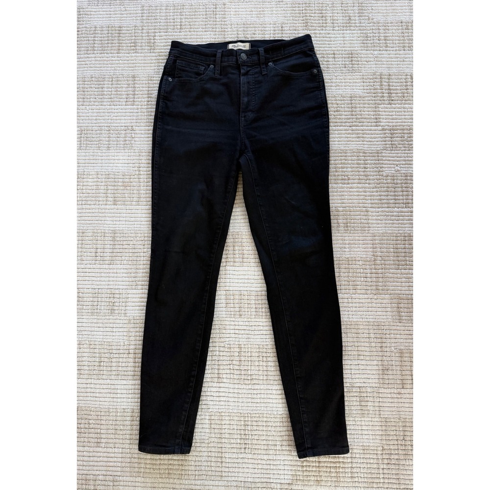 Madewell 10 High-Rise Skinny Jeans Black Denim Size 28 Stretch Slim Fit
